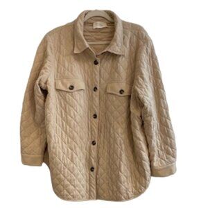 Singred Olsen Women's Cream Colored Quilted Jacket, Size 2X